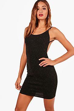 Boohoo Laura Metallic Backless Bodycon Dress