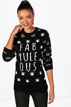 Boohoo Tall Isabella Fab Yule Ous Christmas Jumper