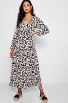 Boohoo Briella Leopard Print Maxi Dress