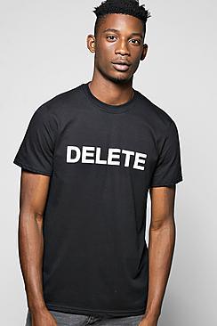 Boohoo Delete Slogan T-shirt