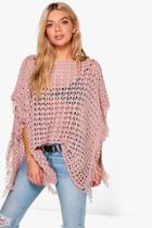 Boohoo Eloise Knitted Tassel Jumper Rose