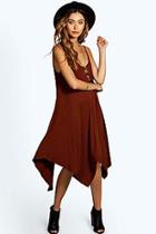 Boohoo Jen Asymmetric Nem Strappy Swing Dress