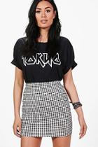 Boohoo Aurora Gingham Print Basic Mini Skirt