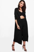 Boohoo Lydia Tailored Duster Jacket Black