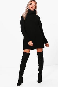 Boohoo Evie Roll Neck Jumper Dress