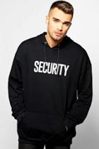 Boohoo Oversized Security Print Hoodie Black