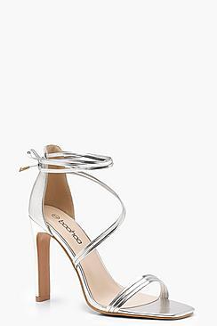 Boohoo Wrap Strap Slim Block Heels