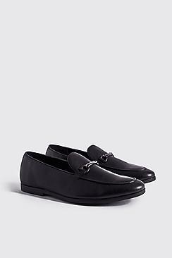 Boohoo Faux Leather Gun Metal Snaffle Loafer