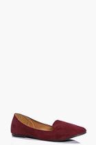 Boohoo Lauren Suedette Tab Top Slipper Flats