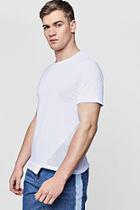 Boohoo Mesh Panel T-shirt With Asymmetric Hem