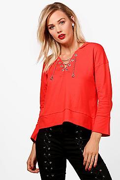 Boohoo Emily Chain Detail Hooded Top
