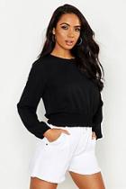 Boohoo Sheered Waist Blouse