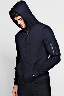 Boohoo Pocket Zip Through Hoodie
