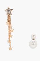 Boohoo Charlotte Diamante Star Drop Earrings Pearl Stud