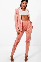 Boohoo Premium Velvet Suit Trouser