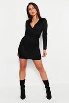 Boohoo Utility Pocket Wrap Bodycon Dress