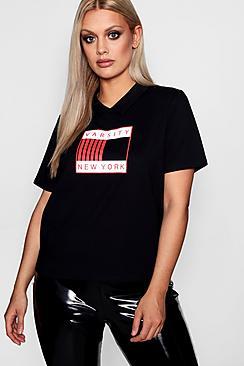 Boohoo Plus Cindy New York Polo Top