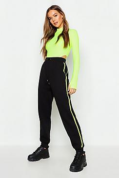 Boohoo Two Stripe Jogger Neon