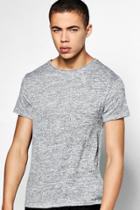 Boohoo Raw Edge Short Sleeve Knitted T-shirt Grey