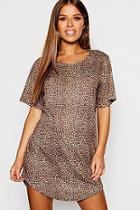 Boohoo Petite Leopard Print T-shirt Nightie