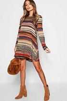 Boohoo Knitted Stripe Swing Dress
