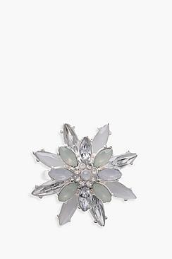 Boohoo Martha Diamante Flower Ring