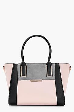 Boohoo Sarah Colour Block Tote