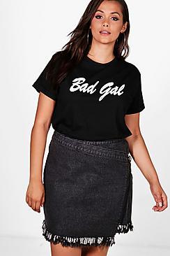 Boohoo Plus Lottie Pearl Slogan Tee