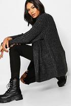 Boohoo Cable Sleeve Raglan Cardigan