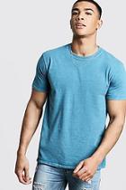 Boohoo Blue Over Dyed Crew Neck T-shirt