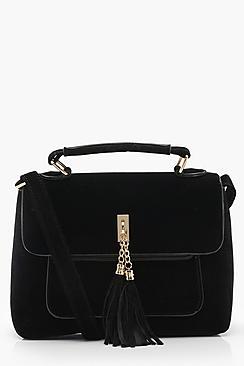 Boohoo Hollie Suedette Tassel Cross Body