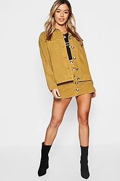 Boohoo Petite Cord Oversized Boyfriend Jacket