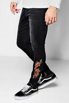 Boohoo Super Skinny Embroidered Cuff Jeans