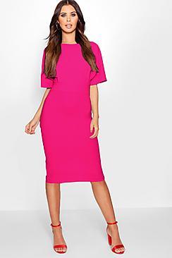 Boohoo Petite Formal Wiggle Midi Dress
