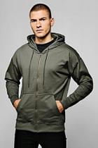 Boohoo Zip Through Hoodie With Raw Stitch Detail
