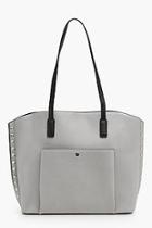 Boohoo Emma Pocket Front Studded Shopper Bag