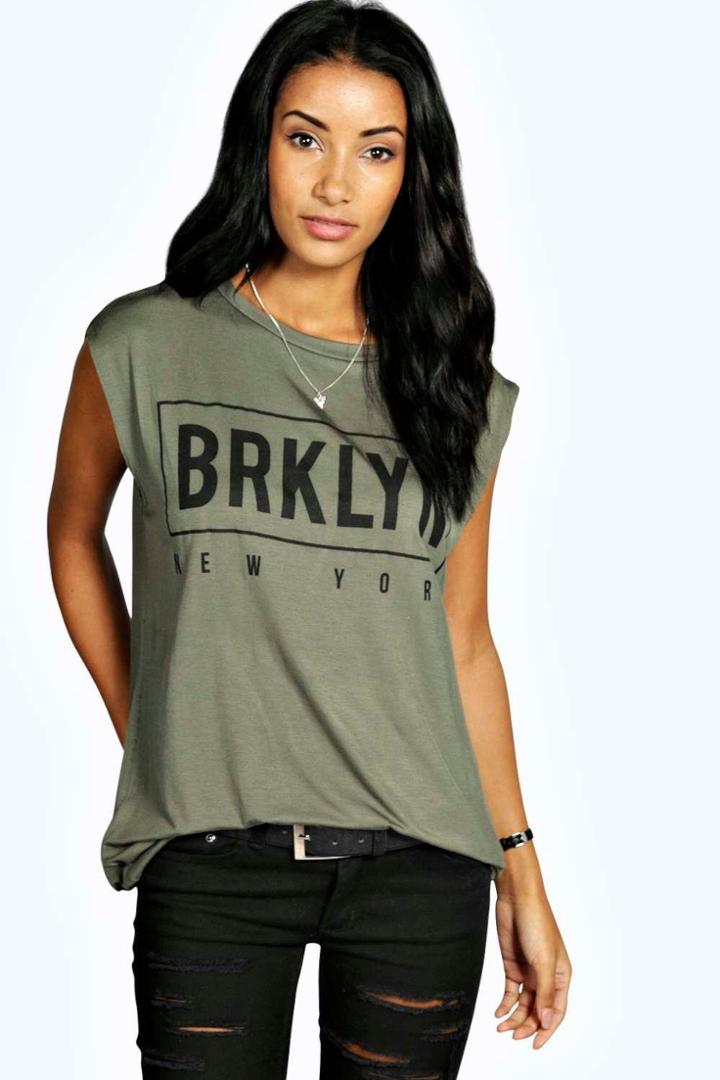 Boohoo Maria Brooklyn Sleeveless Top Khaki