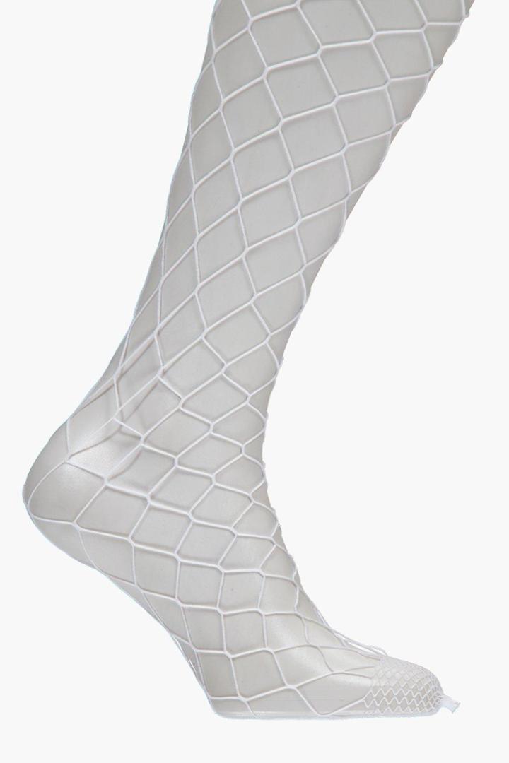 Boohoo Emily Fishnet Tights White