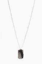 Boohoo Feather And Dog Tag Necklace