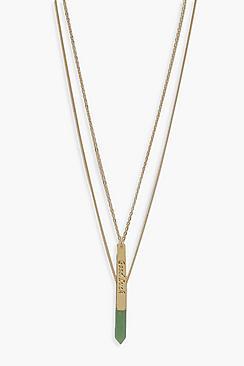 Boohoo Semi-precious Aventurine Layered Necklace