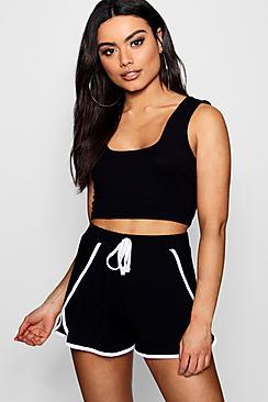 Boohoo Daisy Contrast Stripe Runner Short