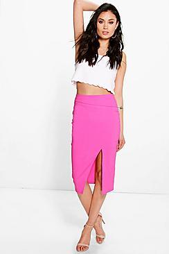 Boohoo Nolita Asymmetric Split Midi Skirt