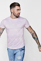Boohoo Muscle Fit Zebra Print Curved Hem T-shirt