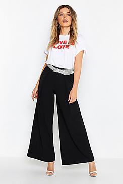 Boohoo Woven Wide Leg Trouser