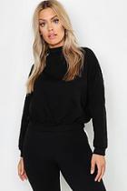 Boohoo Plus High Neck Brushed Back Sweater