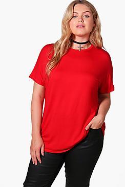 Boohoo Plus Jenna Crown On Sleeve Tee