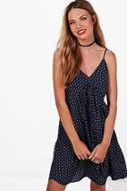 Boohoo Georgia Tie Front Skater Dress