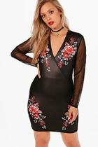 Boohoo Plus Millie Pu Printed Wrap Dress