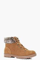 Boohoo Maisie Faux Fur Ankle Hiker Boot