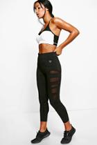 Boohoo Zoe Fit Mesh Panel Running Leggings Black